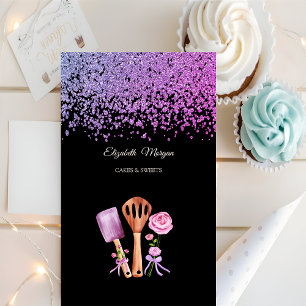 Eleganta violetta diamantbakverktyg Blommor Visitkort