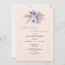Eleganta violetta fembladiga rosor bröllopsdusch inbjudningar