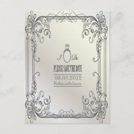 eleganta virvlar modern save the date bröllop meddelande vykort