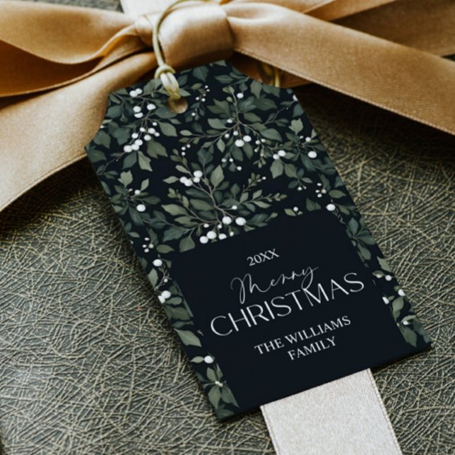 Eleganta vita bär Botanisk familjenamn Presentetikett (Skapare uppladdad)