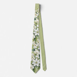 Eleganta vita blommor Grön brudgum bröllop Slips