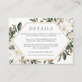 Eleganta vita magnoliablommor bröllopsdetaljer    tilläggskort