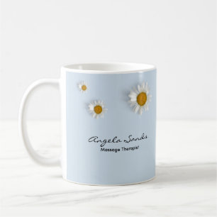 Eleganta vita prästkragar blå kaffemugg