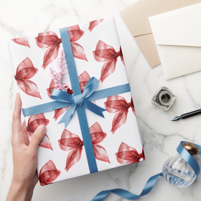 Eleganta vita röda slingor födelsedag presentpapper (Gifting)