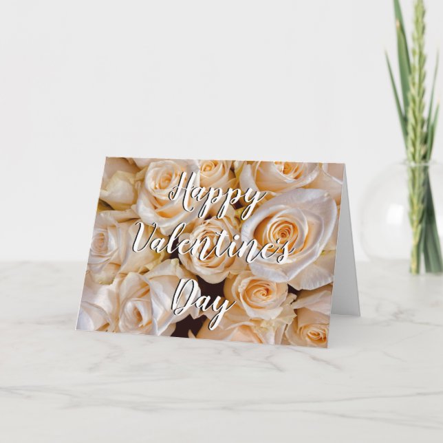 Eleganta vita rosor Blommig bästa vän Alla hjärtan Kort (Framsida)