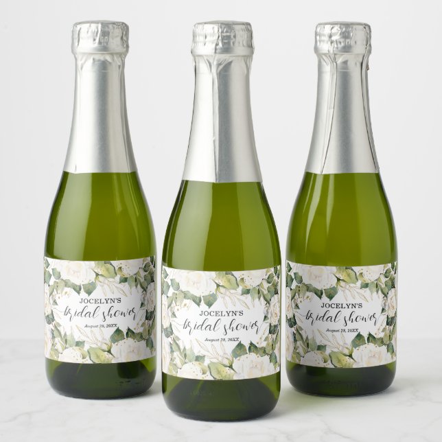 Eleganta vita rosor bröllopsdusch (Flaskor)