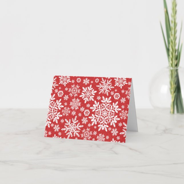 Eleganta vita snöflingor (Tranbär) Kort (Framsida)