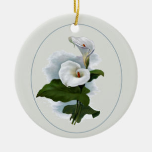 Eleganta vitCallaliljar Julgransprydnad Keramik