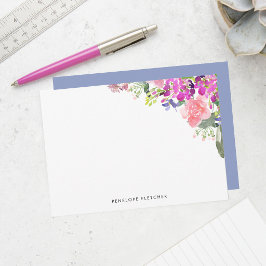 Eleganta Watercolor Blommor Anteckningskort