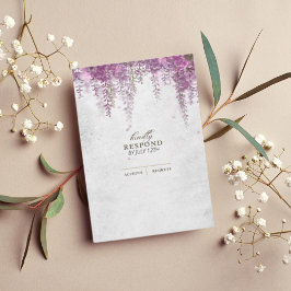 Eleganta Wisteria Lila Bröllops-Svarskort OSA Kort
