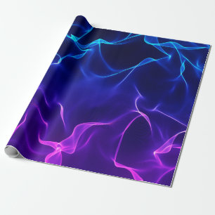 Elegantabstrakt vinkar - blått och purplen- presentpapper