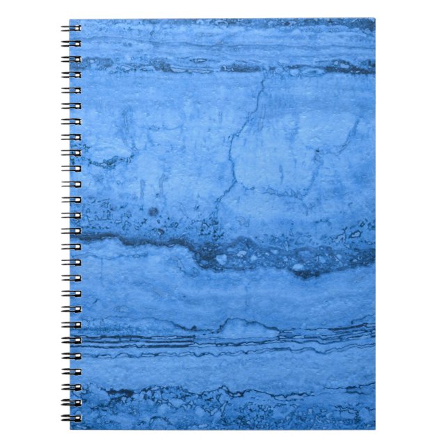 ElegantBlue Granite mönster blå marmor Anteckningsbok (Framsidan)