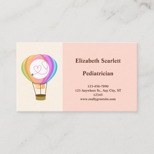 ElegantCharming Pediatrician-avtalskort Visitkort (Framsida)
