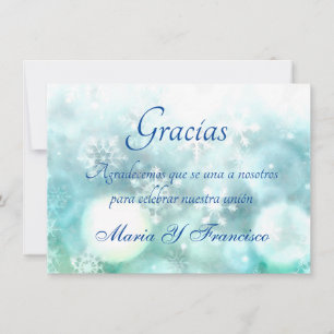 Elegante Acuarela Copo de Nieve Tarjeta de Gracias Tack Kort