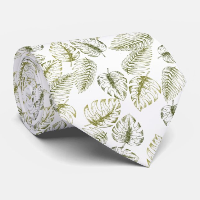 elegante blanco con hojas verdes slips (Rullad)