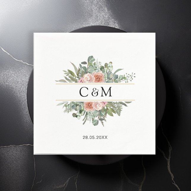 Elegante Boho Pastel Eucalyptus Pappersservett (Skapare uppladdad)