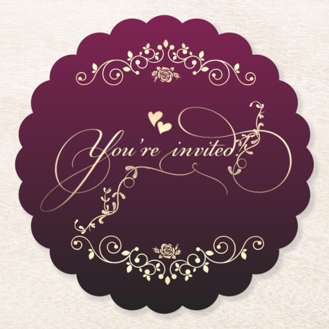 elegante decoración dorada underlägg papper (Framsida)