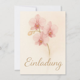 Elegante Einladungskarte mit zarten rosa Orchideen Inbjudningar