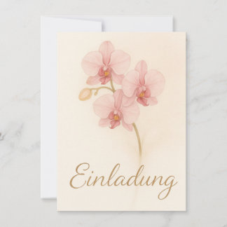 Elegante Einladungskarte mit zarten rosa Orchideen Inbjudningar