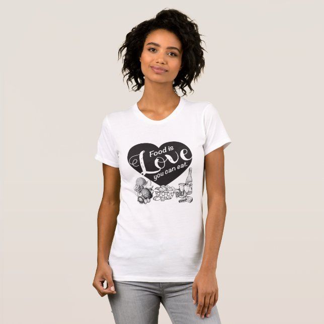 Elegante fast hjärtaFoodie T-tröja Tee Shirt (Hel framsida)