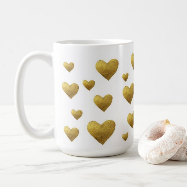 Elegante Goldherz Tasse Ein Hauch von Liebe Kaffemugg (Med munk)