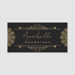 Elegante Guld & Black Namn bricka Namnbricka