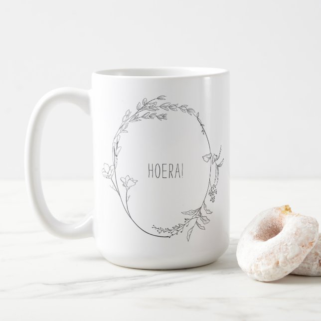 Elegante Hoera Je Wordt Tante Aankondiging Mok Kaffemugg (Med munk)