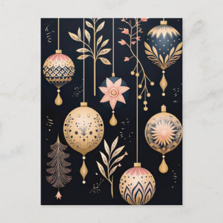Elegante Illustration von Weihnachtsbaumkugeln  Vykort