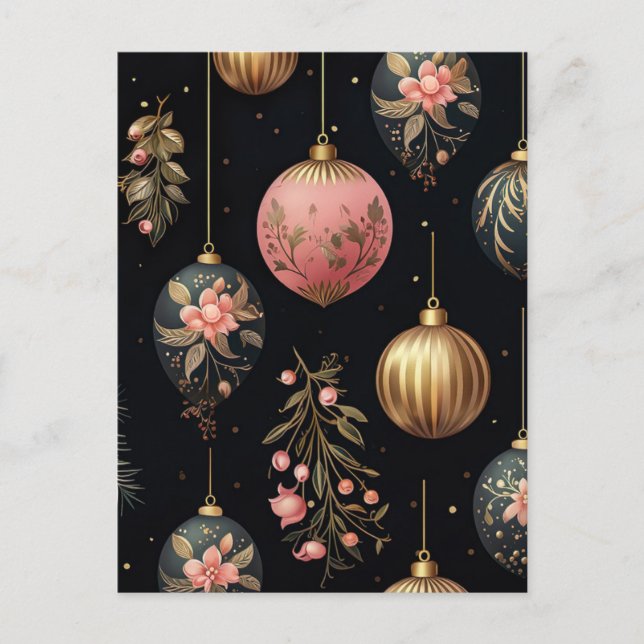 Elegante Illustration von Weihnachtsbaumkugeln  Vykort (Framsida)
