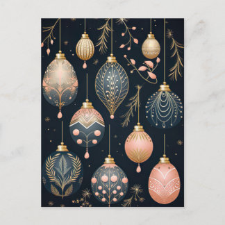 Elegante Illustration von Weihnachtsbaumkugeln  Vykort