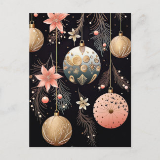 Elegante Illustration von Weihnachtsbaumkugeln  Vykort