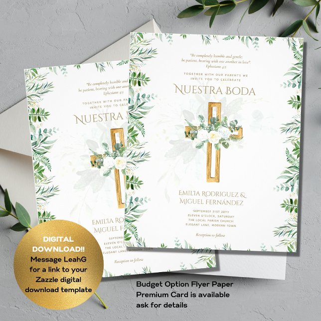 Elegante Invación De Boda Católica Bilingüe Inv Flygblad (Skapare uppladdad)