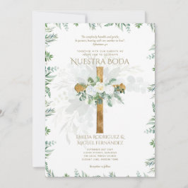 Elegante Invación De Boda Católica Bilingüe Inv Inbjudningar