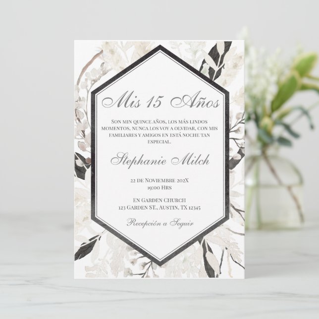 Elegante Invitación de Quinceañera Inbjudningar (Stående Fram)