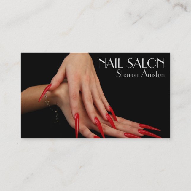  Elegante Maniküre nagel Nagelsalon Visitenkarte Visitkort (Framsida)