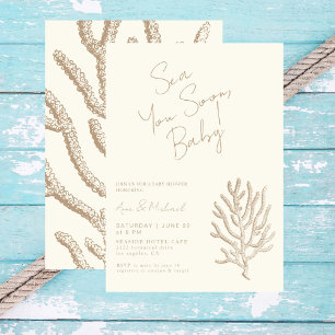 Elegante Mar Náutico Pronto Moda Baby Shower Inbjudningar