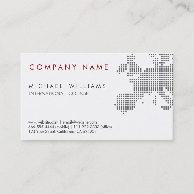 ELEGANTE MODERNO MAPA EUROPA INTERNACIONAL BLANCO VISITKORT (Framsida)