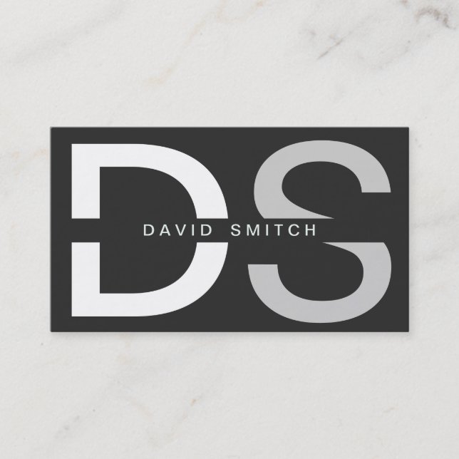 ELEGANTE MODERNO PROFESIONAL SIMPLE BLANCO NEGRO VISITKORT (Framsida)