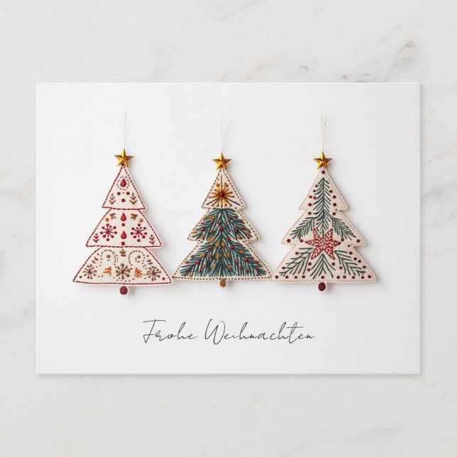 Elegante Nordic Style Weihnachtsbäume Vykort (Framsida)