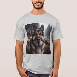 Elegante Pastor Alemán Gris T Shirt