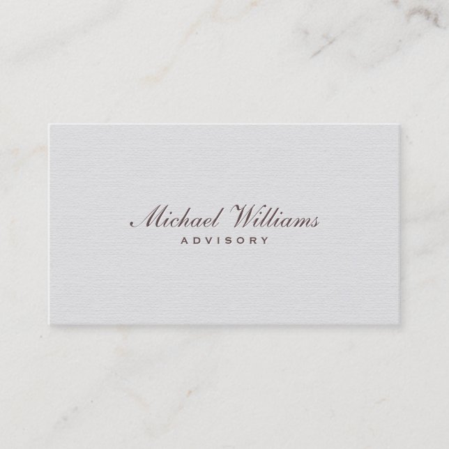 ELEGANTE PROFESIONAL MINIMALISTA SIMPLE BLANCO VISITKORT (Framsida)