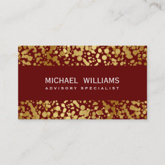 ELEGANTE PROFESIONAL ROJO GOTAS DORADAS VISITKORT