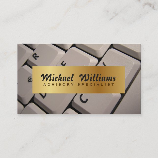 ELEGANTE PROFESIONAL TECLADO ORDENADOR ESCRITOR VISITKORT (Framsida)