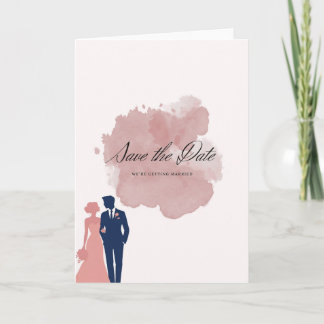 Elegante Save the Date Karte im Aquarell-Stil mit  Kort