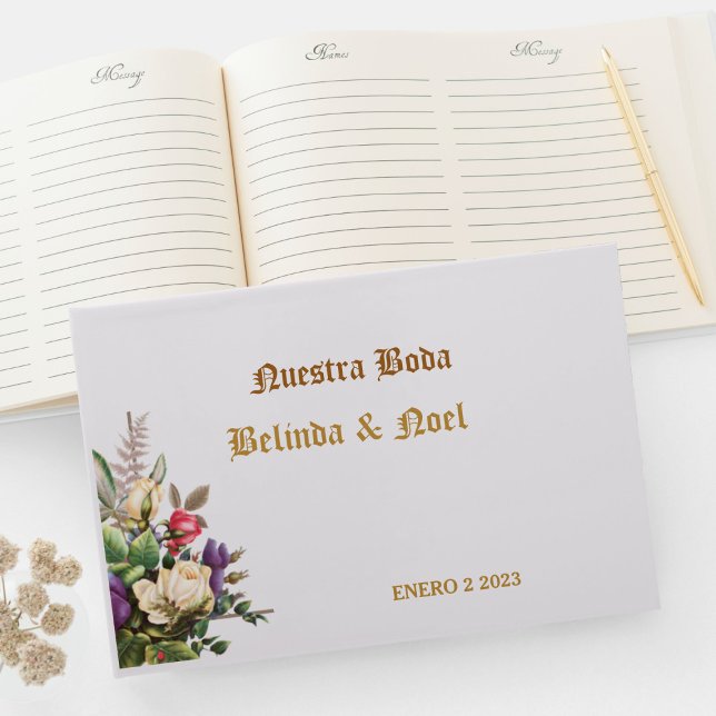 Elegante ,sencillo dorado de Boda Libro de visitas Gästböcker (Skapare uppladdad)