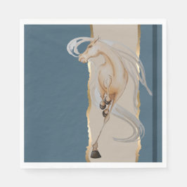 Elegante Serviette mit edlem Pferdemotiv Pappersservett