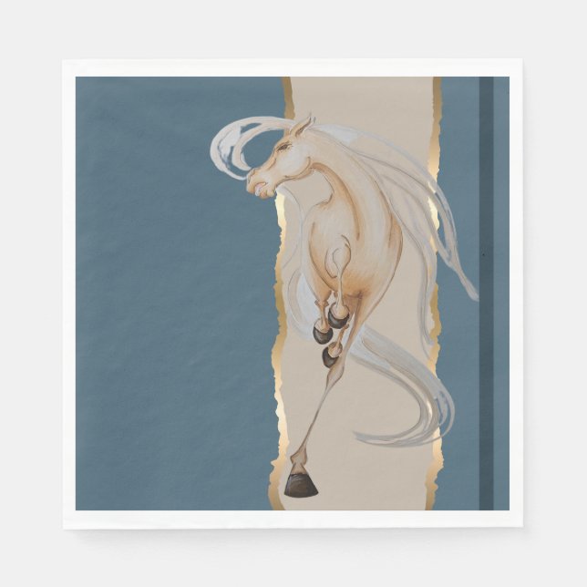 Elegante Serviette mit edlem Pferdemotiv  Pappersservett (Framsidan)