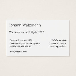 Elegante silhouet van een Deense dog  Visitkort