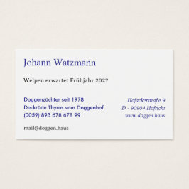 Elegante silhouet van een Deense dog  Visitkort