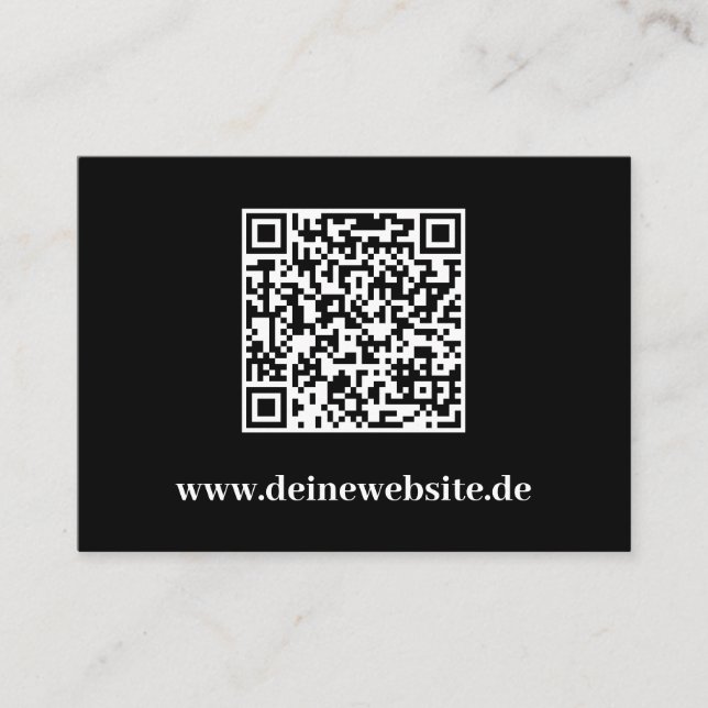 Elegante Visitenkarte mit QR Code Schwarz Vorlage Visitkort (Framsida)